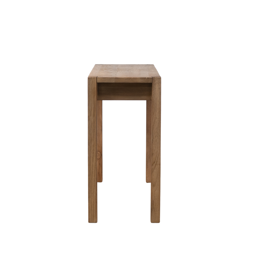 Sculptural Teak End Table - Oval Top, Asymmetrical Base, Natural Grain