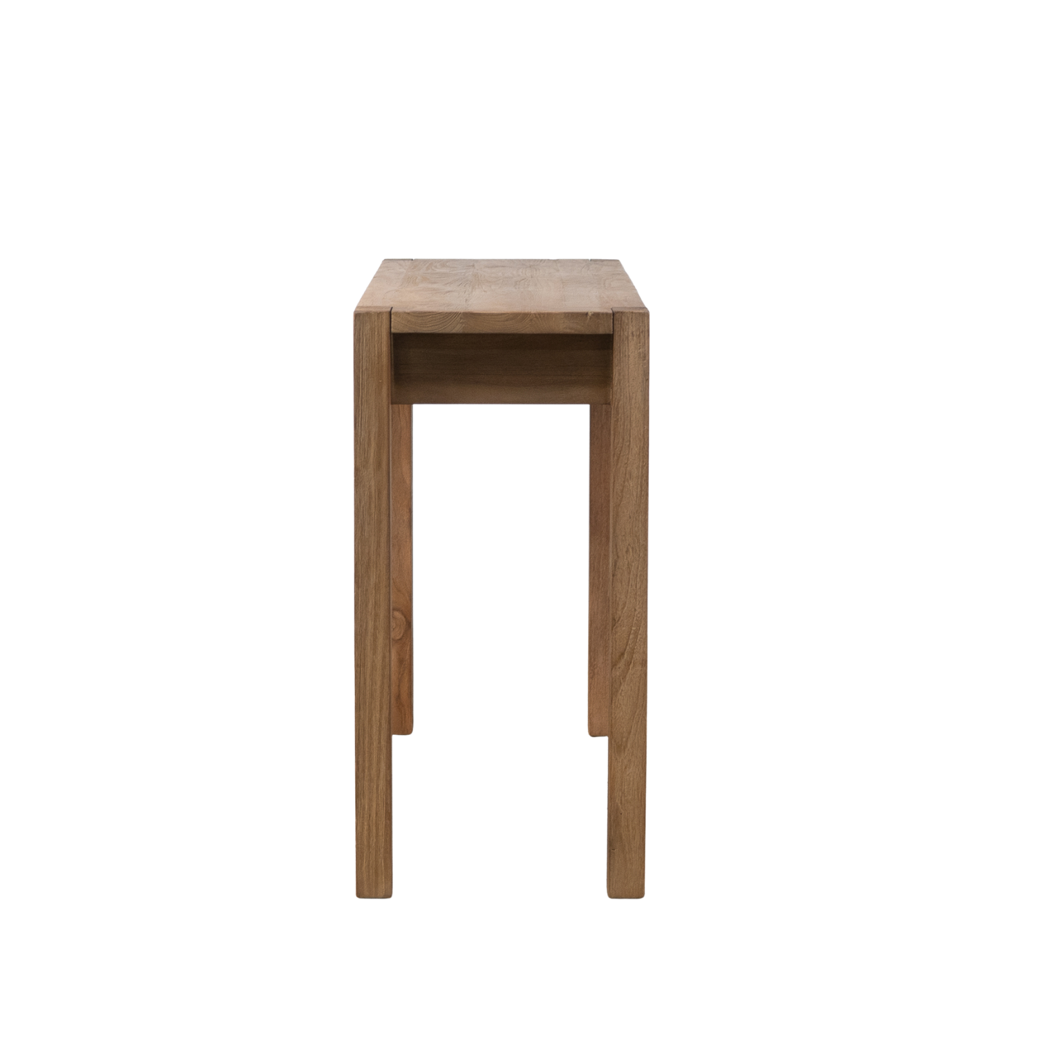 Sculptural Teak End Table - Oval Top, Asymmetrical Base, Natural Grain
