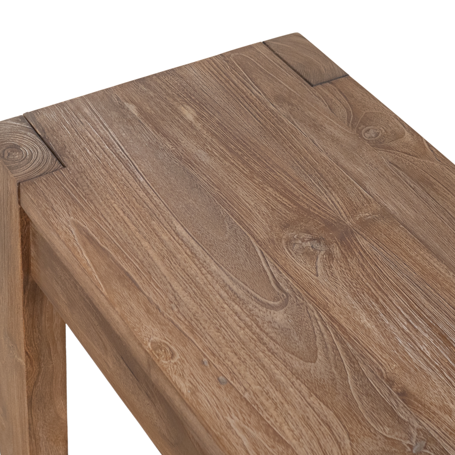 Sculptural Teak End Table - Oval Top, Asymmetrical Base, Natural Grain